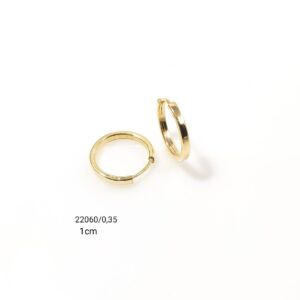 Brinco argolinha oco fio quadrado em ouro 18k - 22060/035