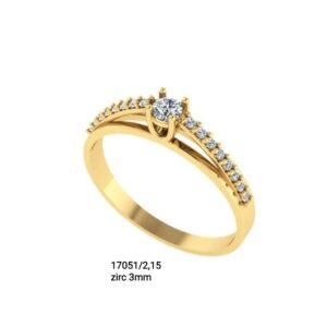 Anel solitário em ouro 18k - 17051/2,15