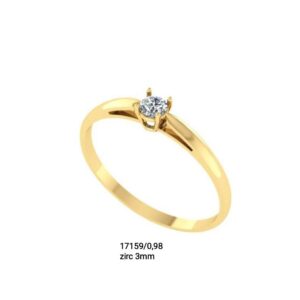 Anel solitário, noivado ouro 18k - 17159/0,98