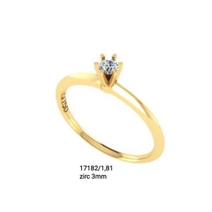Anel solitário, noivado ouro 18k - 17182/1,81