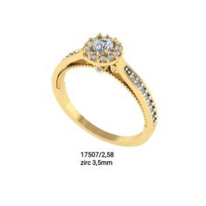 Anel solitário, noivado ouro 18k - 17507/2,60