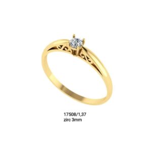 Anel solitário, noivado ouro 18k - 17508/1,39