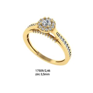 Anel solitário, noivado ouro 18k - 17509/2,46