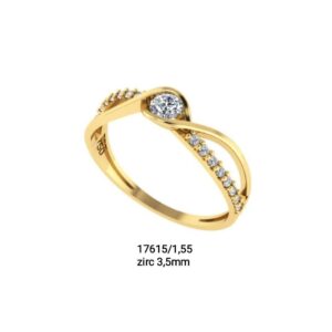 Anel solitário, noivado ouro 18k  - 17615/1,55