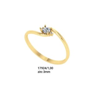 Anel solitário, noivado ouro 18k - 17924/1,00