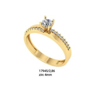 Anel solitário, noivado ouro 18k - 17945/2,86