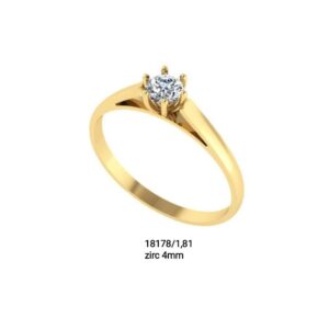 Anel solitário, noivado ouro 18k - 18178/1,81