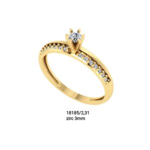 Anel solitário, noivado ouro 18k - 18185/2,31