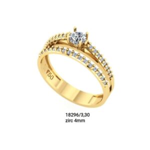 Anel solitário, noivado ouro 18k - 18296/3,30