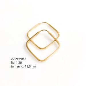 Brinco losango oco fio quadrado em ouro 18k - 22099/055