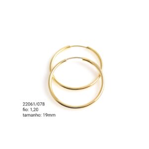 Brinco argola oco em ouro 18k - 22061/078