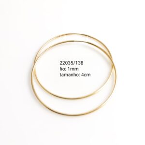 Brinco argola oco em ouro 18k - 22035/138