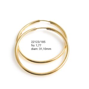 Brinco argola oco em ouro 18k - 22123/195