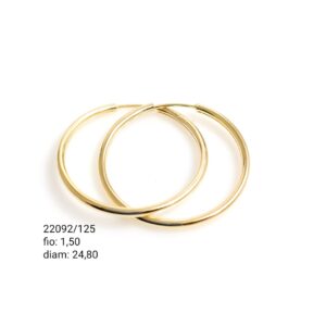 Brinco argola oco em ouro 18k - 22092/125