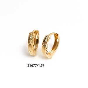 Brinco argola fosco diamantado em ouro 18k - 21677/157