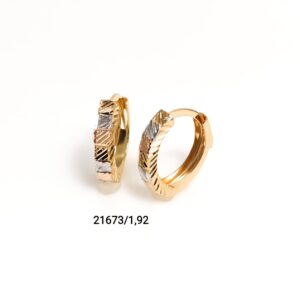Brinco argola quadradinhos coloridos diamantados em ouro 18k - 21673/192