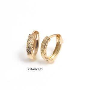 Brinco argola diamantado em ouro 18k - 21676/151