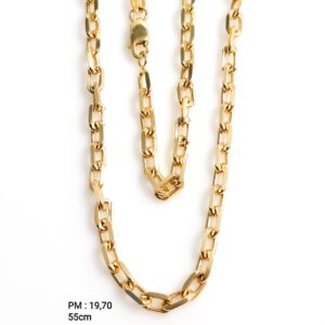 Corrente Cartier maciça sextavada 55cm ouro 18k