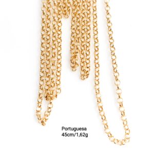 Corrente Portuguesa 45cm ouro 18k