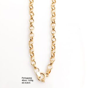 Corrente Portuguesa 45cm em ouro 18k