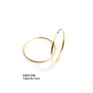 Brinco argola oco em ouro 18k - 22031/058
