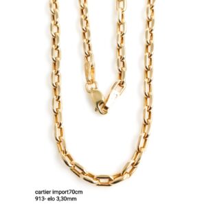 Corrente cartier 70cm elo 3,30mm em ouro 18k