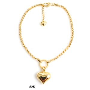 Pulseira cordão especial coração pendurado
