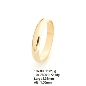 Aliança em ouro tradicional - 80011/780011