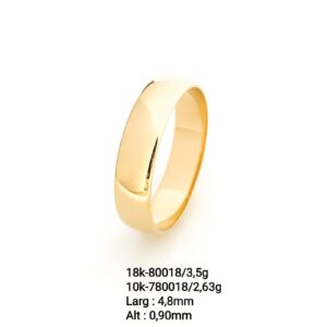 Aliança em ouro tradicional - 80018/780018