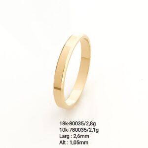 Aliança em ouro quadrada - 80035/780035