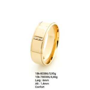 Aliança em ouro com pedras - 80386/780386