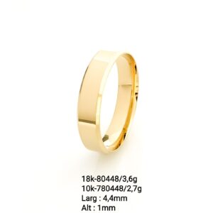 Aliança em ouro tradicional quadrada - 80448/780448