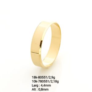 Aliança em ouro tradicional - 80551/780551