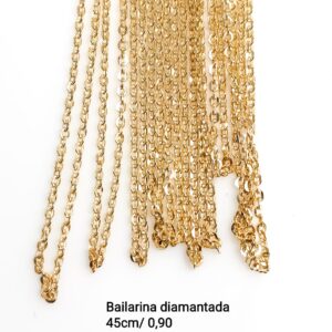 Corrente bailarina 40cm em ouro 18k
