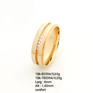 Aliança em ouro com pedras - 80394/780394